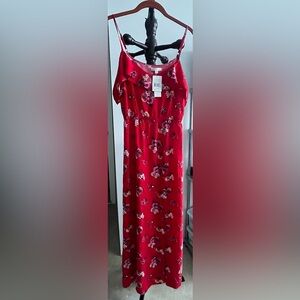 Floral Red Maxi Dress